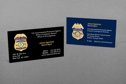 USCG and CGIS Business Cards EPA CID and OIG business cards
