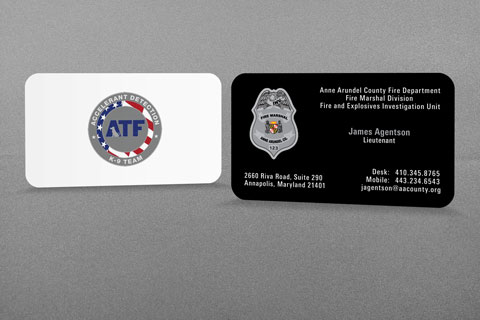 Anne Arundel Co Fired Department Business Card