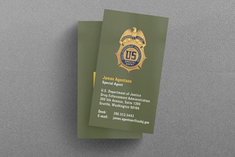 DEA Business Card in OD Green